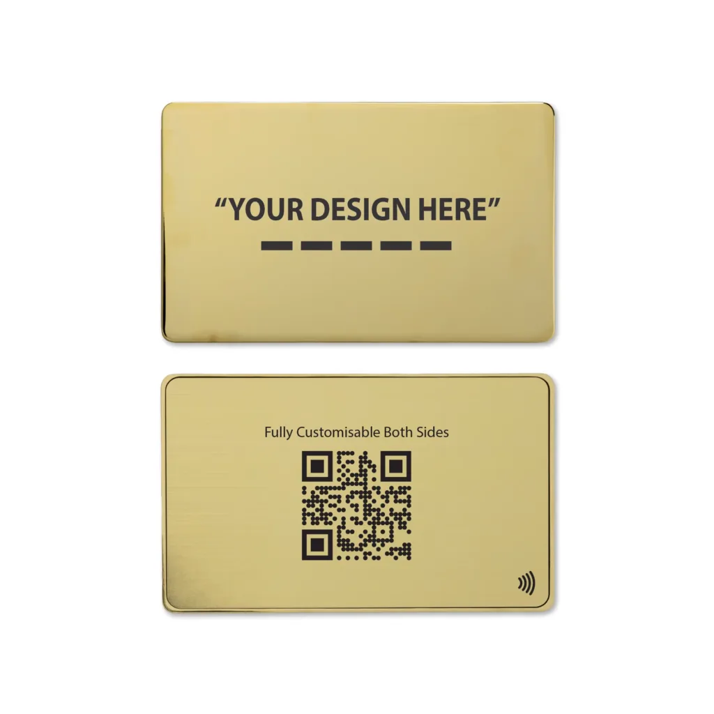 Tapilink NFC Metal 24k Gold Digital Business Cards showcasing contactless sharing technology