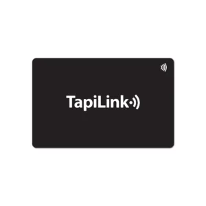 Tapilink NFC Black Premium PVC Digital Business Card showcasing contactless sharing technology