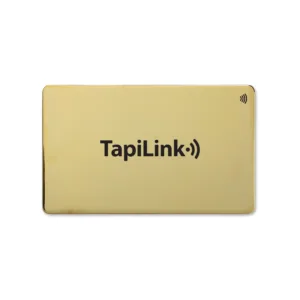 Tapilink NFC Metal 24k Gold Digital Business Cards showcasing contactless sharing technology