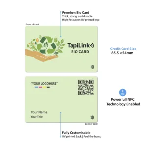 Tapilink NFC Bio digital business card showcasing contactless sharing technology