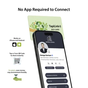 Tapilink NFC Bio digital business card showcasing contactless sharing technology