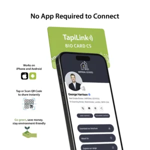 Tapilink NFC Bio Degradable Digital Business Card showcasing contactless sharing technology