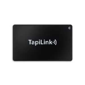 Tapilink Black Metal Engraved Digital Business Cards showcasing contactless sharing technology