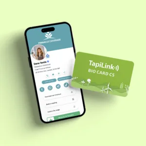 Tapilink NFC Bio Degradable Digital Business Card showcasing contactless sharing technology