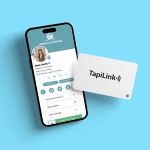 Tapilink NFC PVC White Premium Digital Business Card showcasing coazazntactless sharing technology