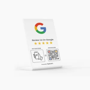 TapiLink Google Review Stand White