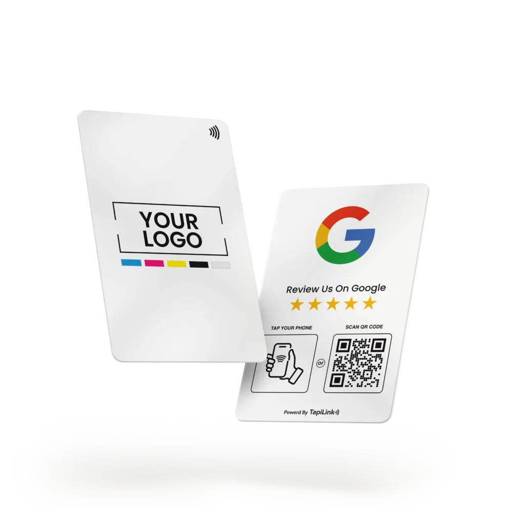 Tapilink NFC Google Review card displaying user feedback and ratings