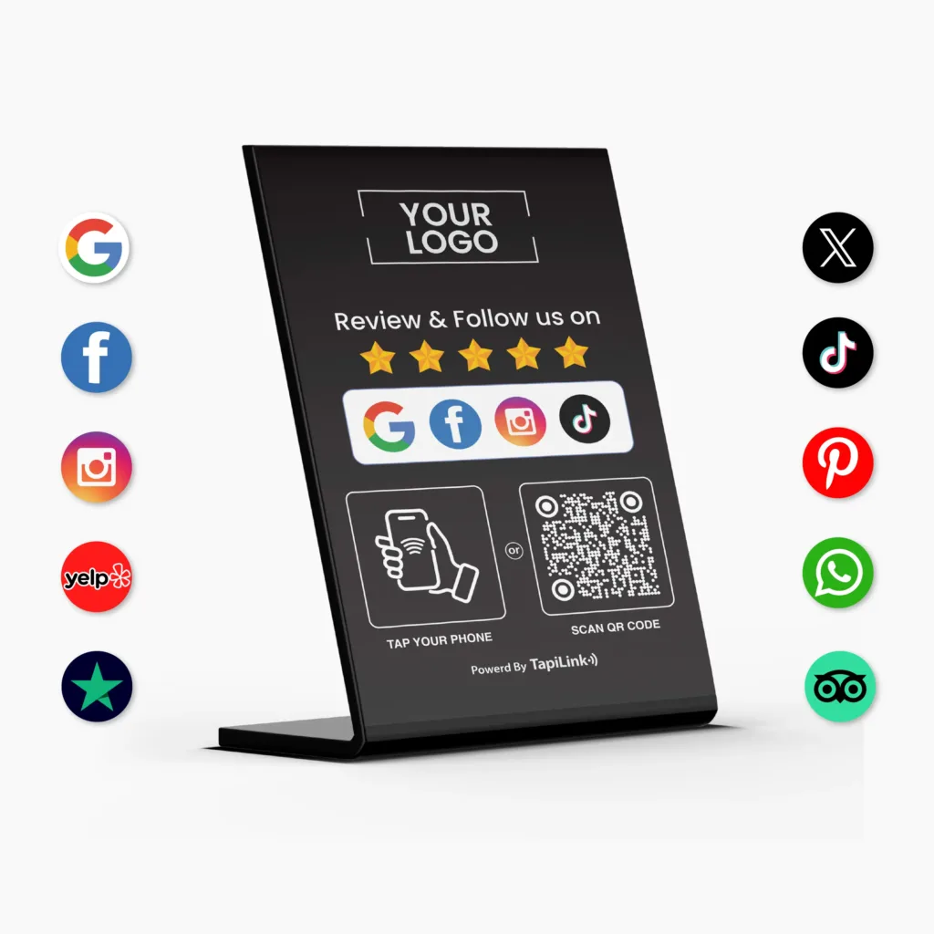 Tapilink One Stand Black PVC review card displaying user feedback and ratings