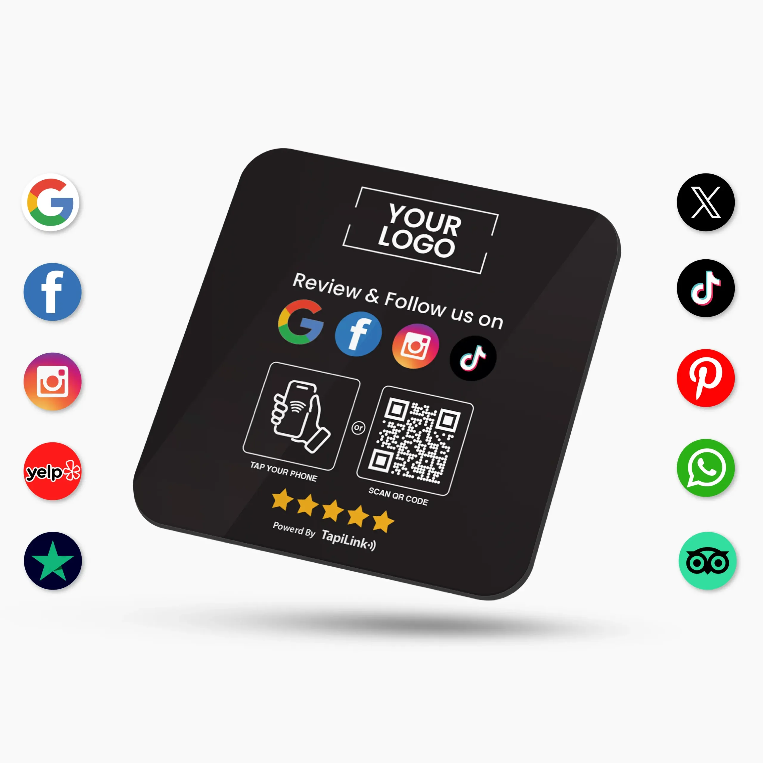 Tapilink One Plate White Acrylic review card displaying user feedback and ratings