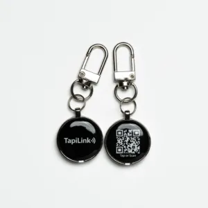 Tapilink Metal NFC Keychain displaying user feedback and ratings