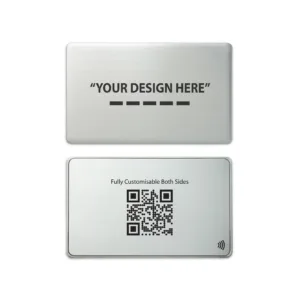 Tapilink NFC Metal Brushed Silver Digital Business Card showcasing contactless sharing technology