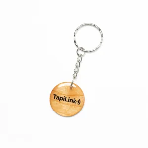 TapiLink Wooden Keychain displaying user feedback and ratings