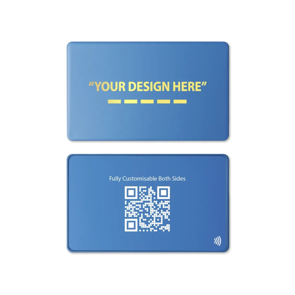 Tapilink NFC Metal Blue Digital Business Card showcasing contactless sharing technology