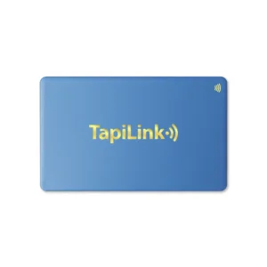 Tapilink NFC Metal Blue Digital Business Card showcasing contactless sharing technology