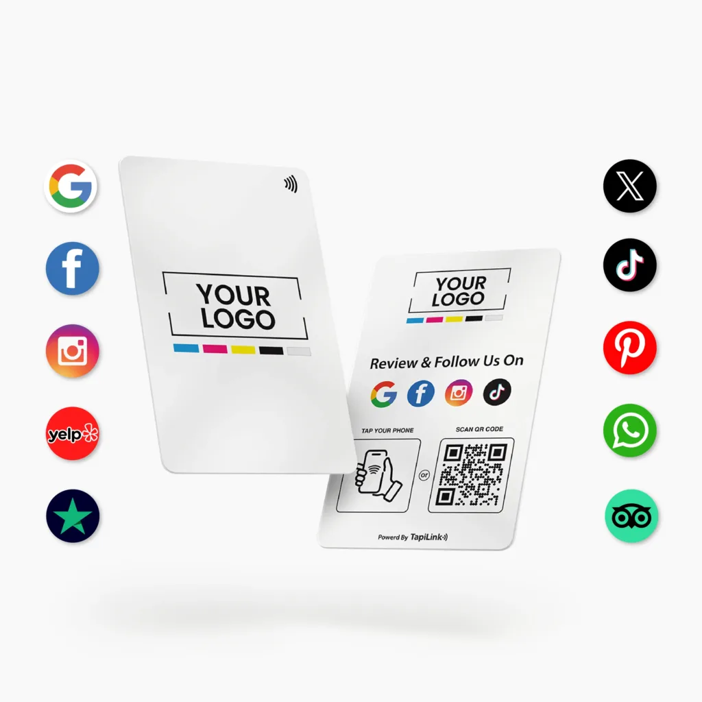 Tapilink NFC Review Card Customised displaying user feedback and ratings