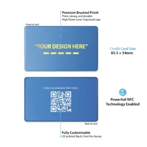 Tapilink NFC Metal Blue Digital Business Card showcasing contactless sharing technology