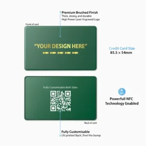 Tapilink NFC Metal Green Digital Business Card showcasing contactless sharing technology