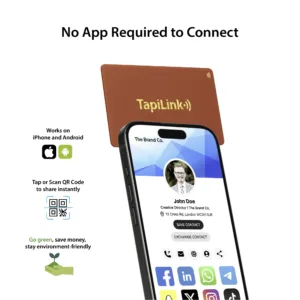 Tapilink NFC Metal Red Digital Business Cards showcasing contactless sharing technology