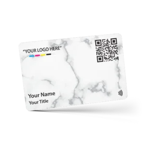 Tapilink NFC Black Marble PVC Digital Business Card showcasing contactless sharing technology