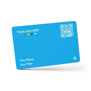 Tapilink NFC Blue PVC Digital Business Card showcasing contactless sharing technology