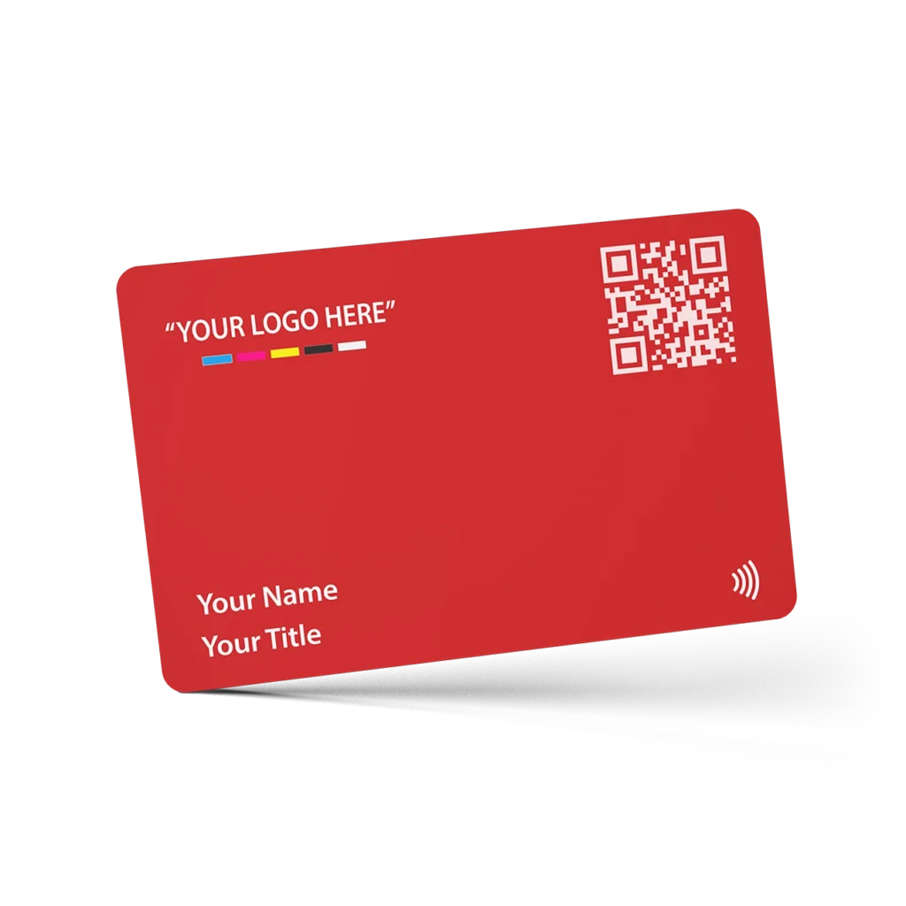 Tapilink NFC Red PVC Digital Business Card showcasing coazazntactless sharing technology