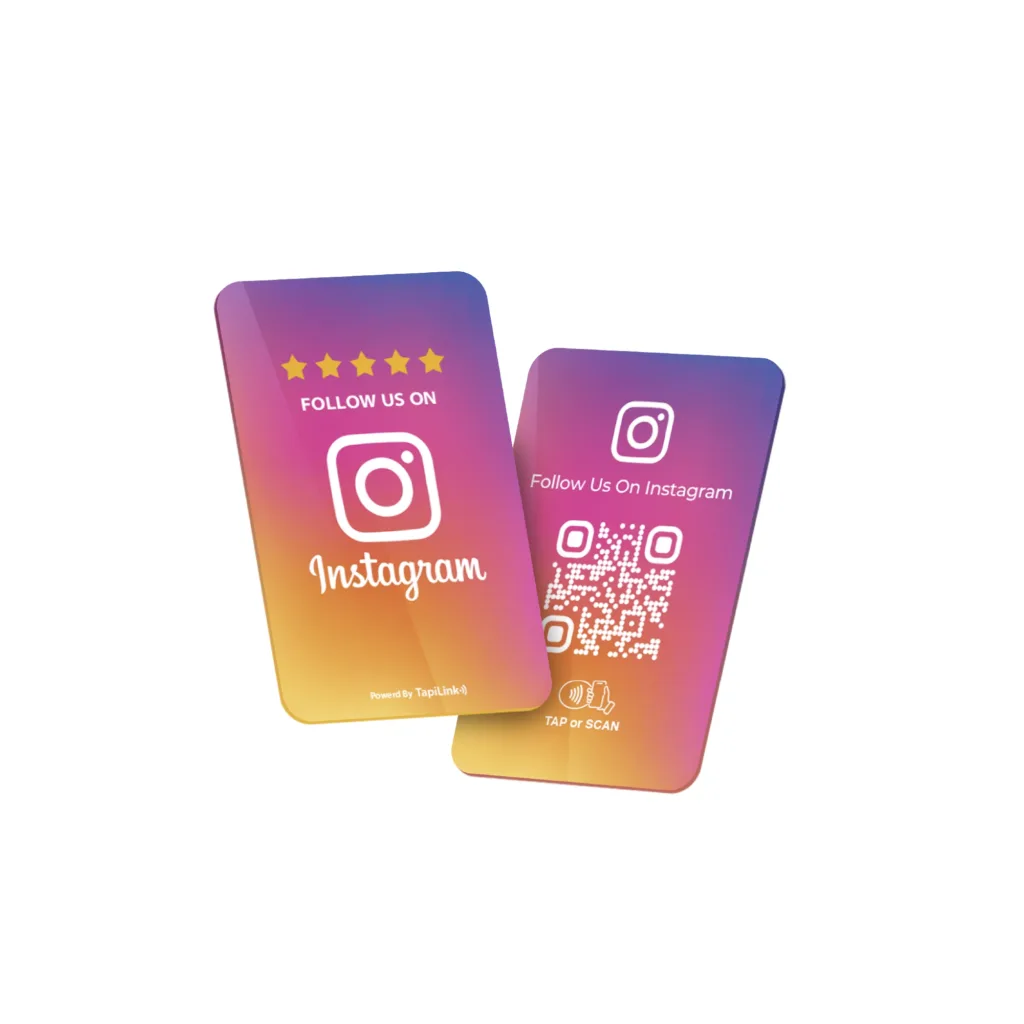 Tapilink Instgram follower card displaying user feedback and ratings
