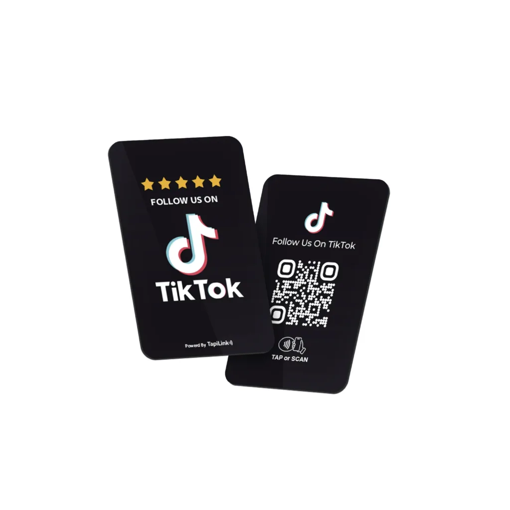 Tapilink Tuktok Followers Card card displaying user feedback and ratings