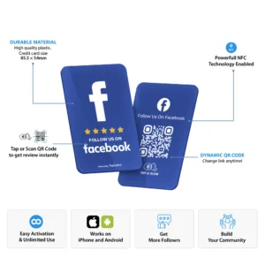 Tapilink Facebook Followers Card card displaying user feedback and ratings