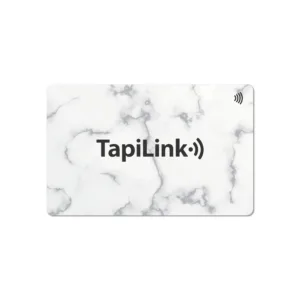 Tapilink NFC Black Marble PVC Digital Business Card showcasing contactless sharing technology