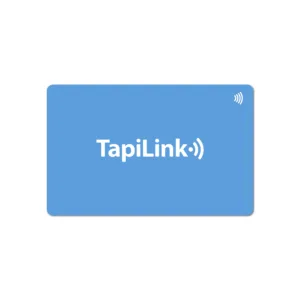 Tapilink NFC Blue PVC Digital Business Card showcasing contactless sharing technology