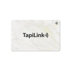 Tapilink NFC Marble Gold PVC Digital Business Card showcasing coazazntactless sharing technology