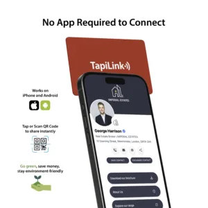 Tapilink NFC Red PVC Digital Business Card showcasing coazazntactless sharing technology