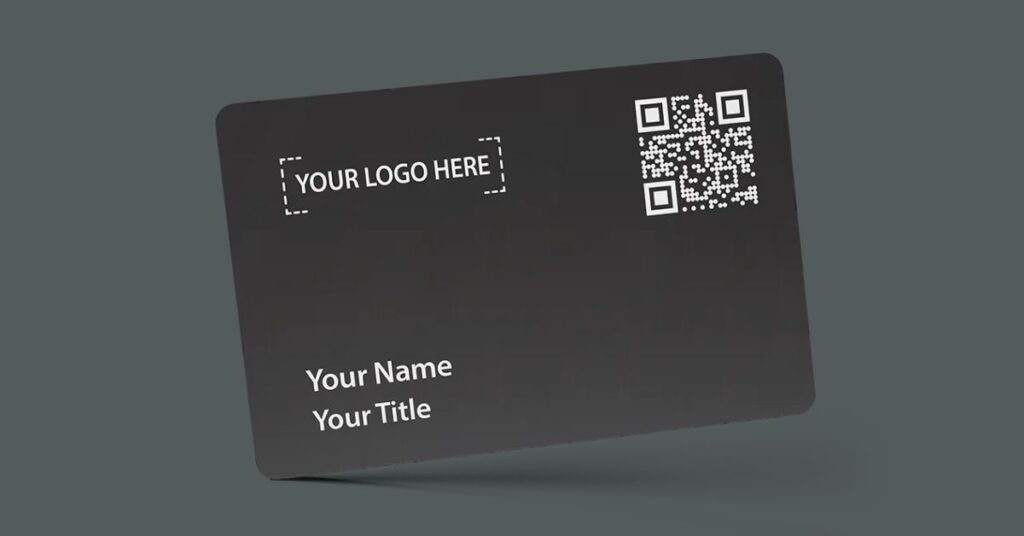 Sleek black NFC business card with QR code, perfect for TikTok creators to share profiles instantly.